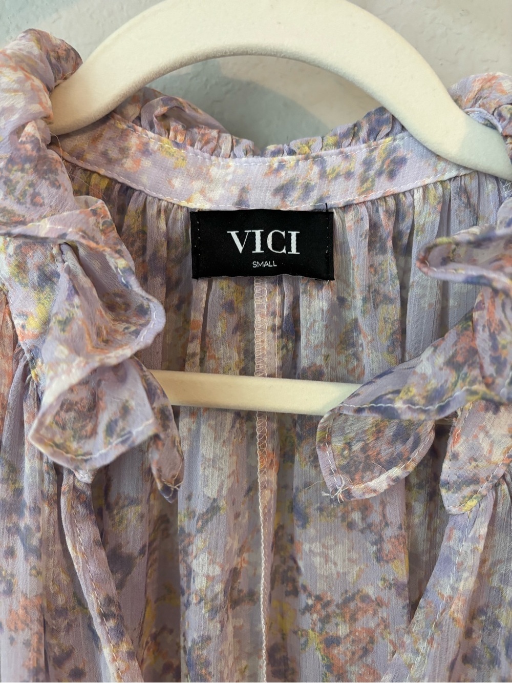 Vici Lavender Floral Tiered Maxi Dress Size Small - Picture 5 of 6